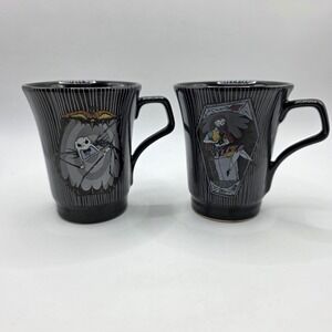 NECA Nightmare Before Christmas Jack & Sally Pinstripe Ceramic Mug Set of 2